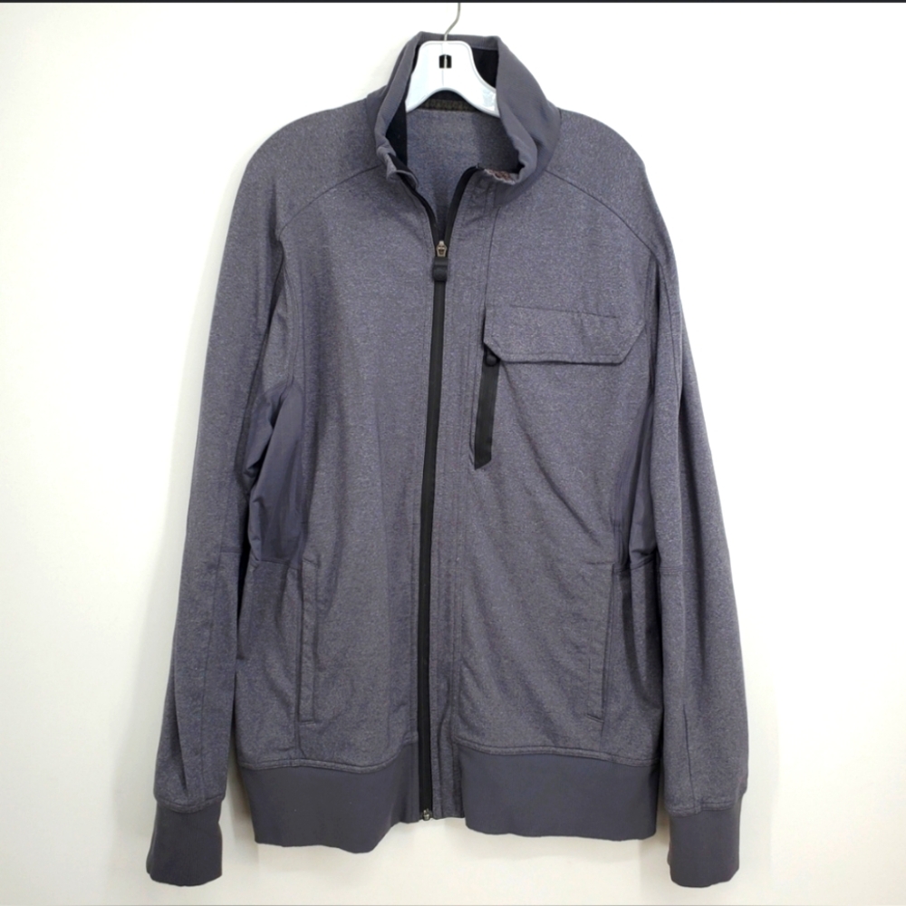 Lululemon Luon Vent Tech Performance Jacket Coat Gray Men L / XL measurements